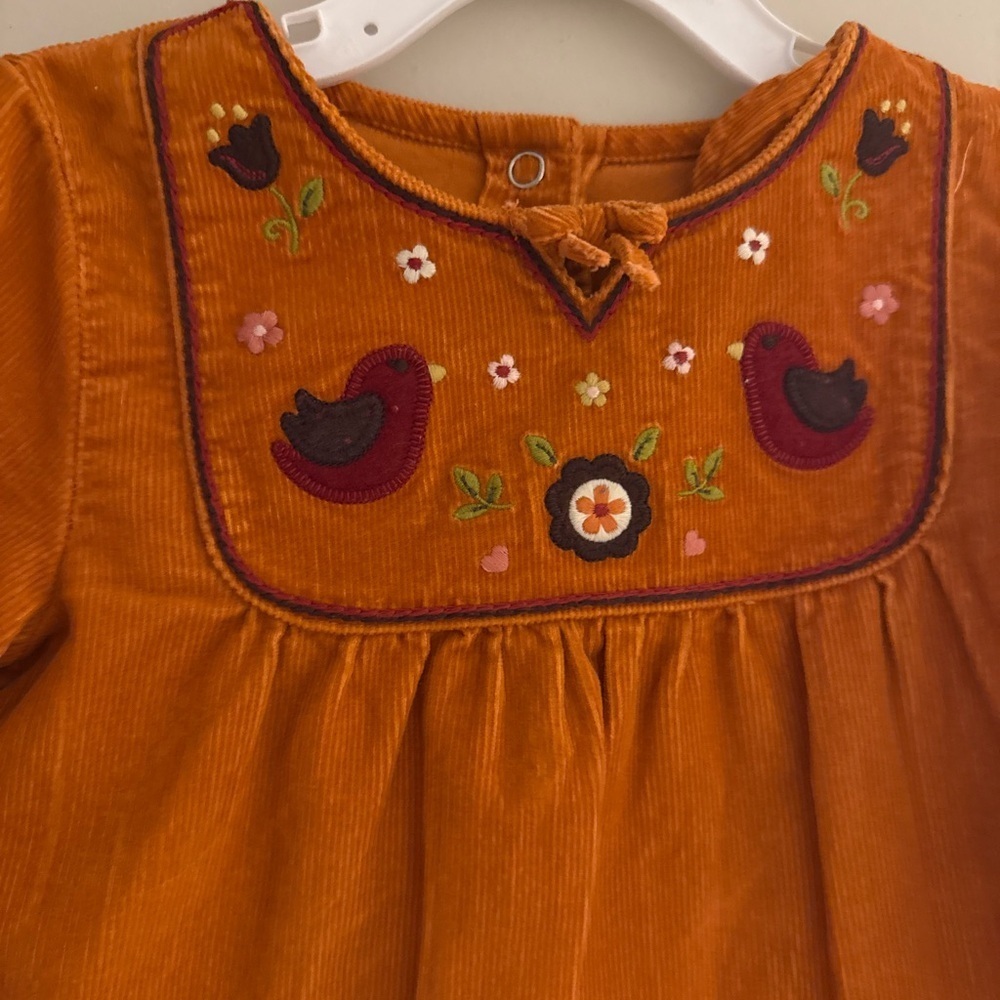 Gymboree Orange Embroidered Blouse Y2k - Picture 2 of 3